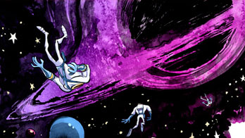 Earthworm Jim super suit falling to Earth